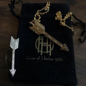 House of Harlow 1960 arrow necklace and ring
